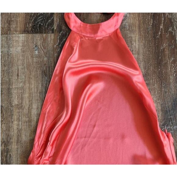 Retrofete Sabrina Dress in Coral Size XS Halter Open Back NWT Maxi Sleeveless - Picture 5 of 14